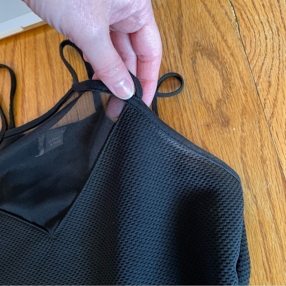 SPARKLE FADE URBAN OUTFITTERS UO Mesh Panel High Neck Skater Dress Black Mini S - Picture 11 of 12